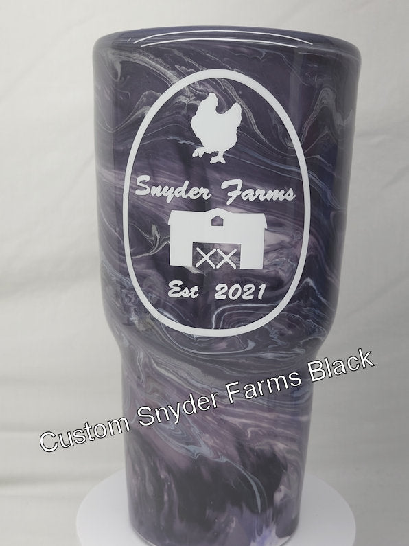 Customized Snyder Farms Black– Insulated SS Tumbler