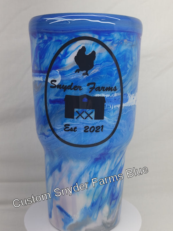 Customized Snyder Farms Blue– Insulated SS Tumbler