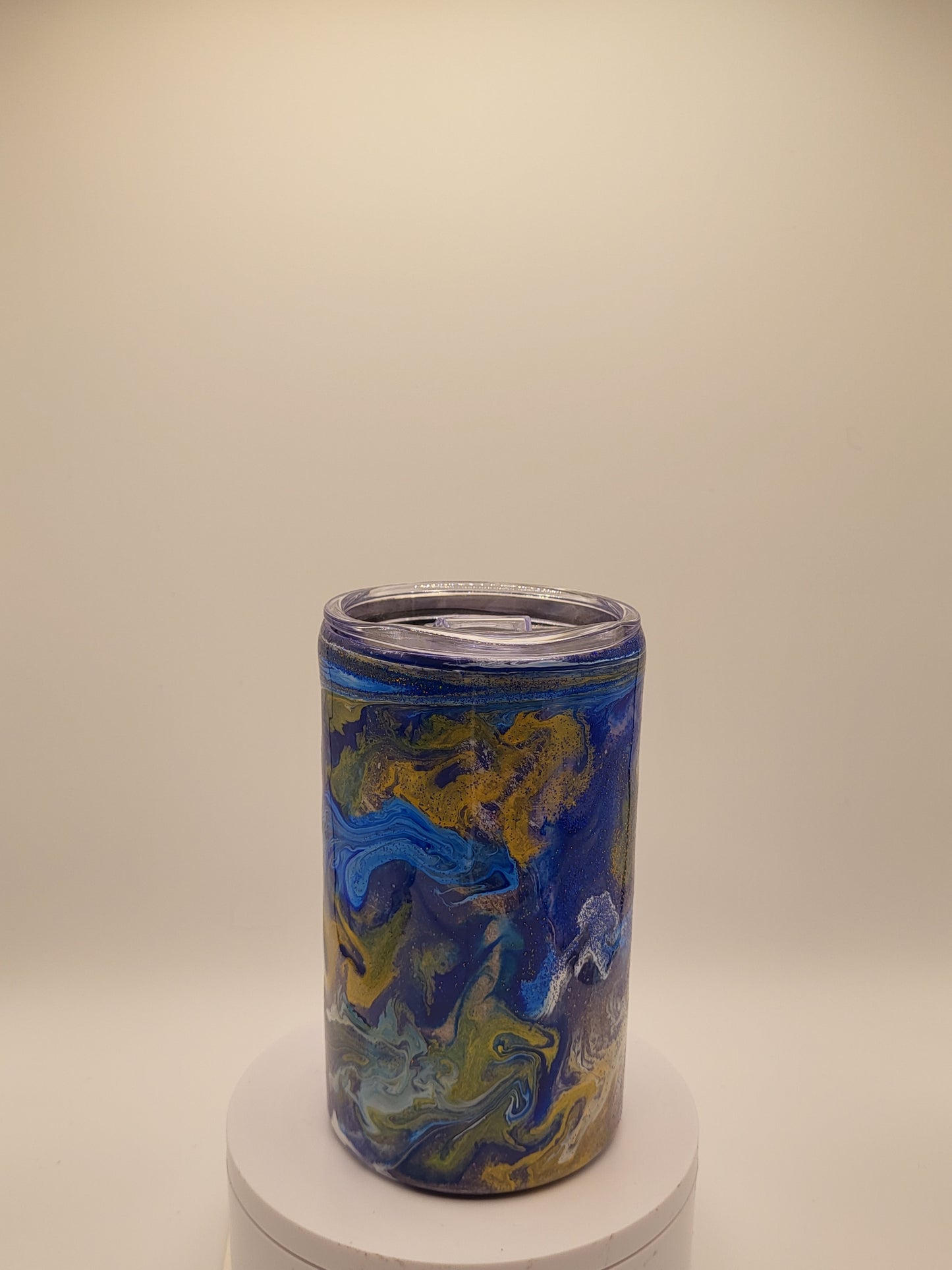 Unique Golden Blue Skinny Tumbler – 12 oz Insulated SS Tumbler