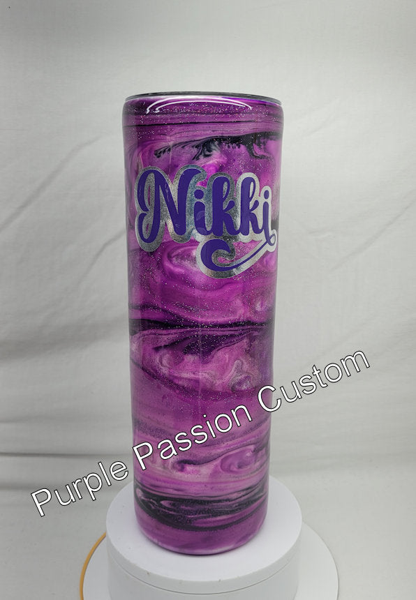 Unique Customized Purple Passion Skinny Tumbler – 30 oz Insulated SS Tumbler