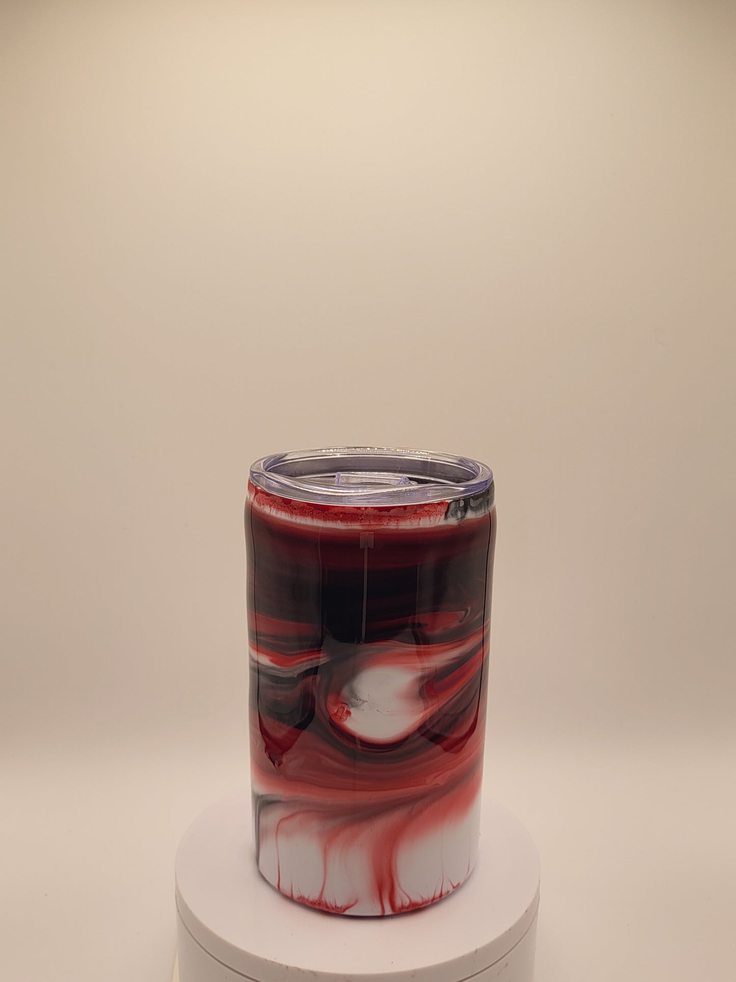 Unique Red Swirl Skinny Tumbler – 12 oz Insulated SS Tumbler for coffee