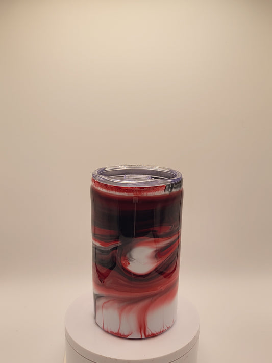 Unique Red Swirl Skinny Tumbler – 12 oz Insulated SS Tumbler for coffee